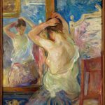 © Berthe Morisot, Devant la psyché, 1890. Olio su tela, 55×46 cm. Collection Fondation Pierre Gianadda, Martigny, Suisse. Photo Michel Darbellay, Martigny